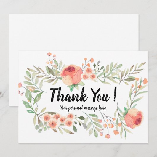 Persoonlijke Bericht Bedankkaart Kaart (Voorkant / Achterkant)