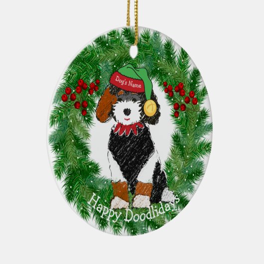 Persoonlijke Bernedole Kerstmis Elf Keramisch Ornament (Rechts)