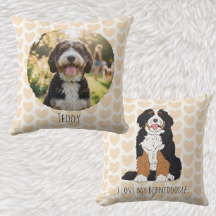 Persoonlijke Bernedoodle aangepaste foto hond Moed Kussen