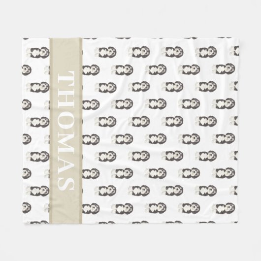 Persoonlijke Bernedoodle Fleece Deken (Voorkant (Horizontaal))