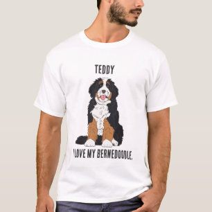 Persoonlijke Bernedoodle Hond Papa Aangepaste Naam T-shirt