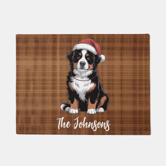 Persoonlijke Berner Sennenhond Kerstmis Deurmat (Voorkant)