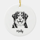 Persoonlijke Berner Sennenhond Kerstmis Keramisch Ornament (Voorkant)