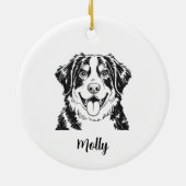 Persoonlijke Berner Sennenhond Kerstmis Keramisch Ornament (Achterkant)