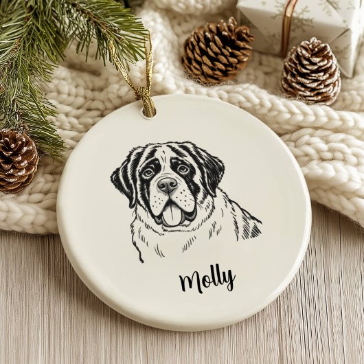 Persoonlijke Bernese Berghond Kerstmis Keramisch Ornament
