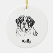 Persoonlijke Bernese Berghond Kerstmis Keramisch Ornament (Voorkant)