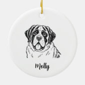Persoonlijke Bernese Berghond Kerstmis Keramisch Ornament (Achterkant)