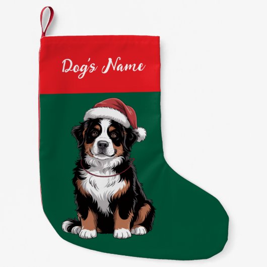 Persoonlijke Bernese Berghond Kerstmis Kleine Kerstsok (Voorkant)