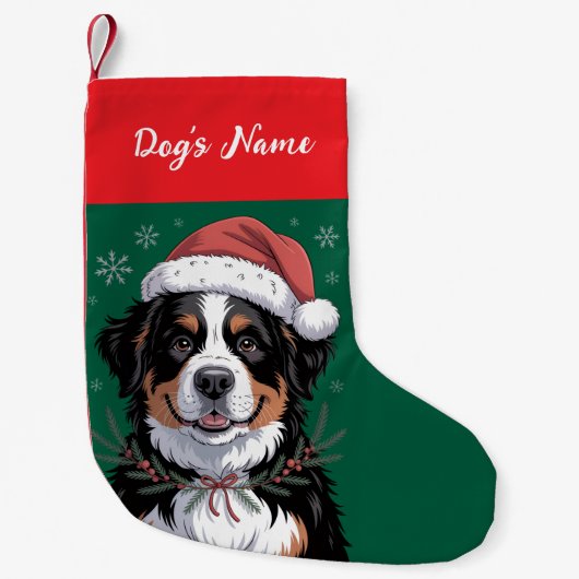 Persoonlijke Bernese Berghond Kerstmis Kleine Kerstsok (Voorkant)