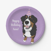Persoonlijke Bernese Mountain Dog Birthday Papieren Bordje (Voorkant)