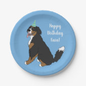 Persoonlijke Bernese Mountain Dog Birthday Papieren Bordje (Voorkant)