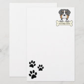 Persoonlijke Bernese Mountain Dog Briefpapier (Voorkant / Achterkant)