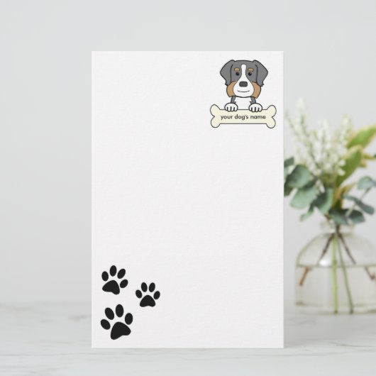 Persoonlijke Bernese Mountain Dog Briefpapier (Staand voorkant)