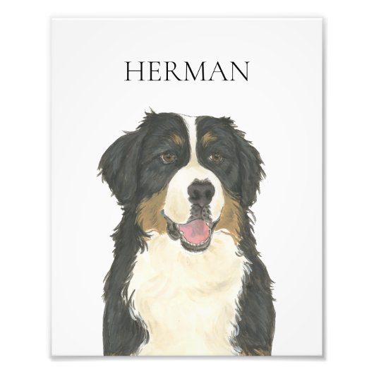 Persoonlijke Bernese Mountain Dog Foto Afdruk (Voorkant)