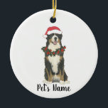 Persoonlijke Bernese Mountain Dog Keramisch Ornament<br><div class="desc">Maak de mooie lijst dit jaar met een gepersonaliseerde versiering van je favoriete kleine Bernese bergenhond elf!</div>