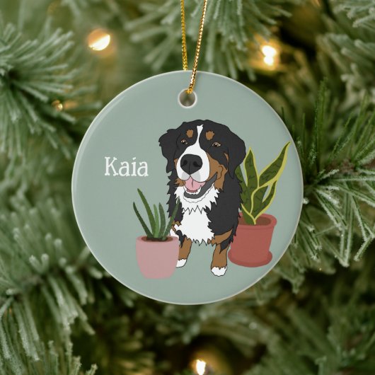Persoonlijke Bernese Mountain Dog Keramisch Ornament (Boom)