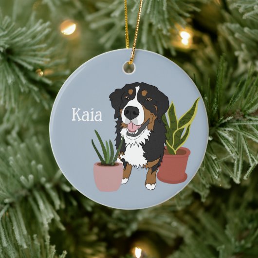 Persoonlijke Bernese Mountain Dog Keramisch Ornament (Boom)