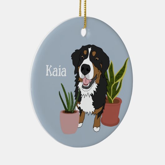 Persoonlijke Bernese Mountain Dog Keramisch Ornament (Rechts)