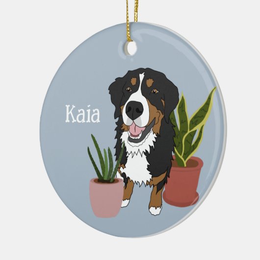 Persoonlijke Bernese Mountain Dog Keramisch Ornament (Links)