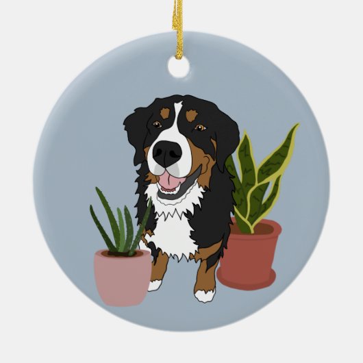 Persoonlijke Bernese Mountain Dog Keramisch Ornament (Achterkant)