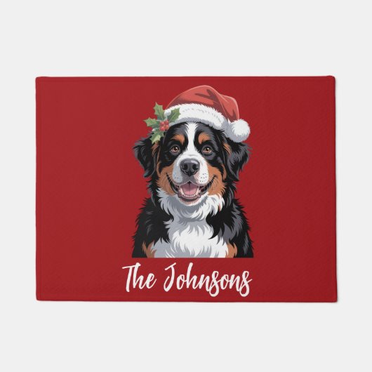 Persoonlijke Bernese Mountain Dog Kerstmis        Deurmat (Voorkant)