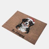 Persoonlijke Bernese Mountain Dog Kerstmis Deurmat (Schuin)