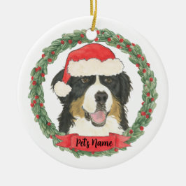 Persoonlijke Bernese Mountain Dog Kerstmis Keramisch Ornament