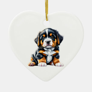 Persoonlijke Bernese Mountain Dog Puppy Keramisch Ornament