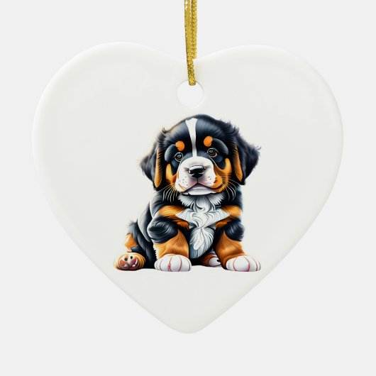 Persoonlijke Bernese Mountain Dog Puppy Keramisch Ornament (Voorkant)