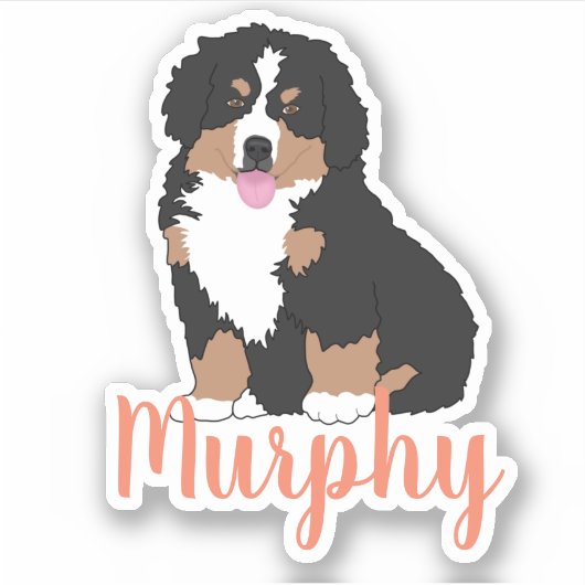 Persoonlijke Bernese Mountain Dog Puppy Sticker (Voorkant)