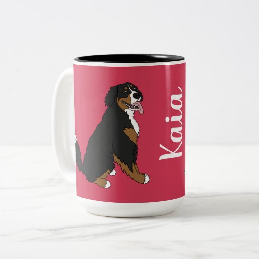 Persoonlijke Bernese Mountain Dog Tweekleurige Koffiemok (Voorkant links)