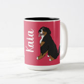 Persoonlijke Bernese Mountain Dog Tweekleurige Koffiemok (Voorkant rechts)