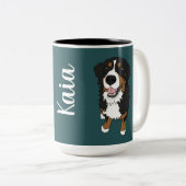 Persoonlijke Bernese Mountain Dog Tweekleurige Koffiemok (Voorkant rechts)