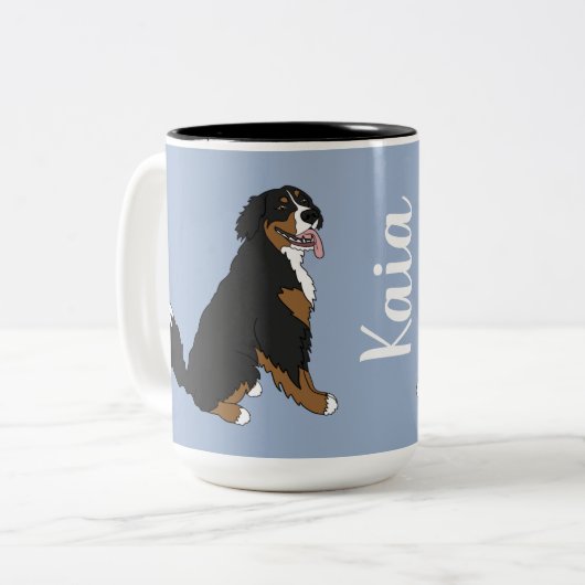 Persoonlijke Bernese Mountain Dog Tweekleurige Koffiemok (Voorkant links)