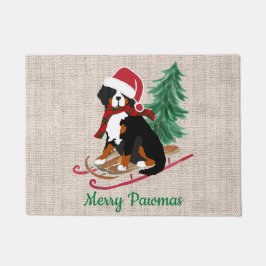 Persoonlijke Bernese Mt Dog kerstmis Deurmat