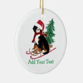 Persoonlijke Bernese Mt Dog kerstmis Keramisch Ornament (Rechts)