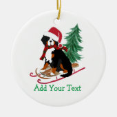 Persoonlijke Bernese Mt Dog kerstmis Keramisch Ornament (Voorkant)