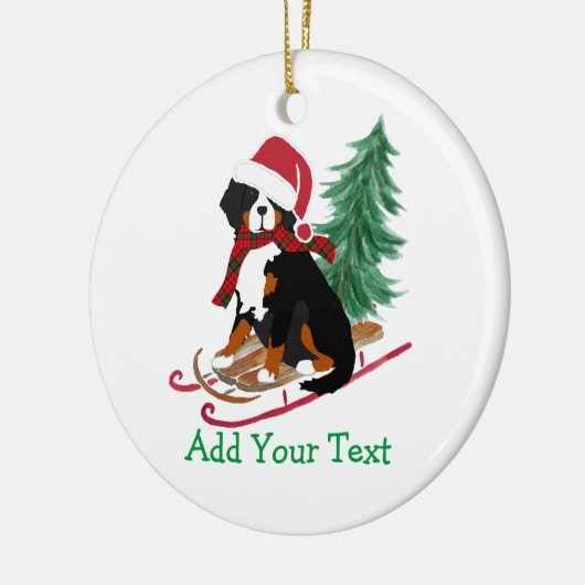 Persoonlijke Bernese Mt Dog kerstmis Keramisch Ornament (Links)