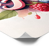 Persoonlijke Berry Floral Naam Poster "Harper" (Hoek)