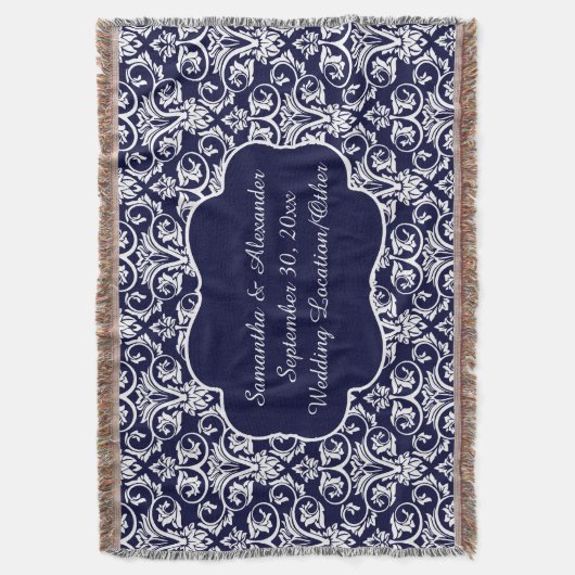 Persoonlijke beschadigde bruiloft/keepaardmarinebl deken (Voorkant Verticaal)