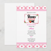 Persoonlijke bessen zoete eerste verjaardagsuitnod kaart (Voorkant / Achterkant)