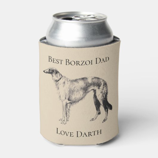 Persoonlijke Beste Borzoi Vader Blikjeskoeler (Blikje Voorkant)
