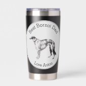 Persoonlijke Beste Borzoi Vader Geïsoleerde Drinkbeker (Achterkant)