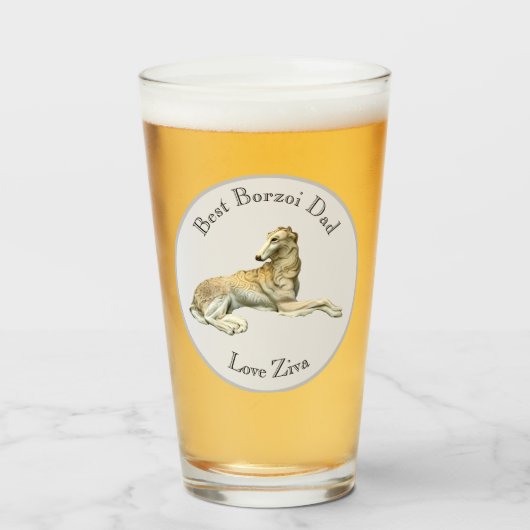 Persoonlijke Beste Borzoi Vader Glas (Voorkant gevuld)