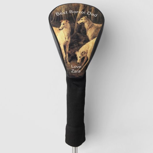 Persoonlijke Beste Borzoi Vader Golfheadcover (Voorkant)