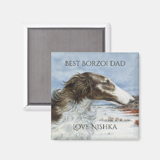 Persoonlijke Beste Borzoi Vader Magneet (Voorkant / Achterkant)