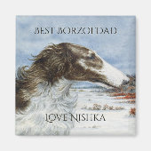 Persoonlijke Beste Borzoi Vader Magneet (Voorkant)