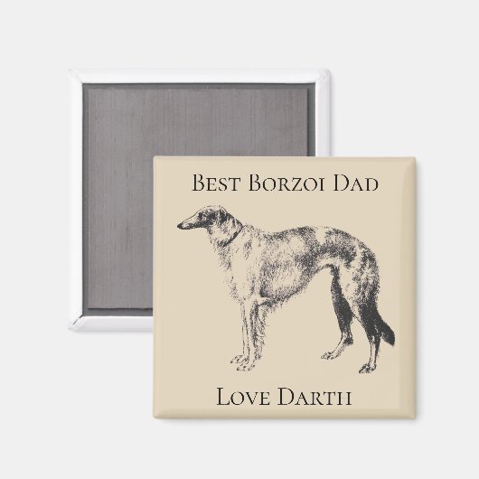 Persoonlijke Beste Borzoi Vader Magneet (Voorkant / Achterkant)