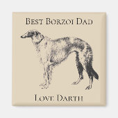 Persoonlijke Beste Borzoi Vader Magneet (Voorkant)