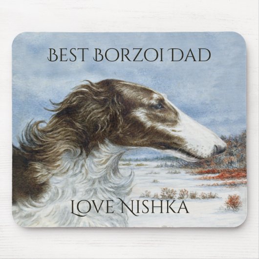 Persoonlijke Beste Borzoi Vader Muismat (Voorkant)